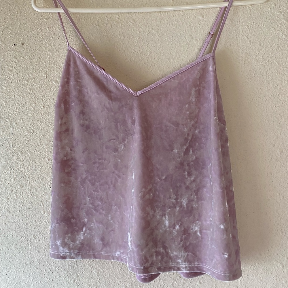 Victoria Secret Crushed Velvet Tank / size Large/ adjustable crossover straps